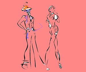 Pink Fashion Design Illustration by Shanel Cuthbert